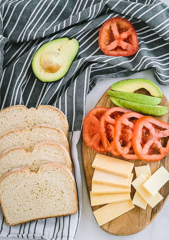 Avocado Tomato Grilled Cheese Sandwich