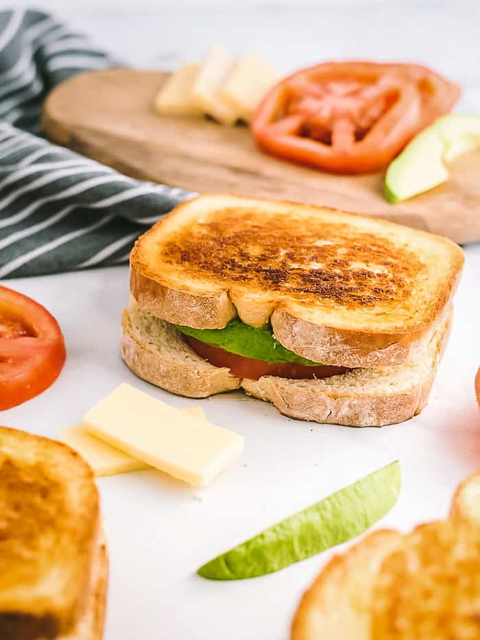 Avocado Tomato Grilled Cheese Sandwich