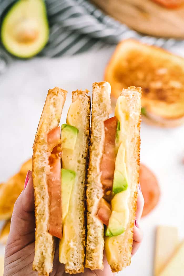 Avocado Tomato Grilled Cheese Sandwich