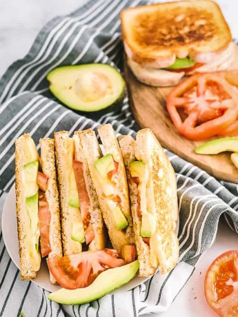 Avocado Tomato Grilled Cheese Sandwich