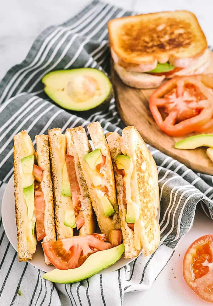 Avocado Tomato Grilled Cheese Sandwich