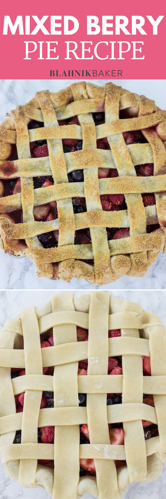 Mixed berry pie begins with a buttery, flaky pie crust, then it's packed with a mixture of fresh berries.