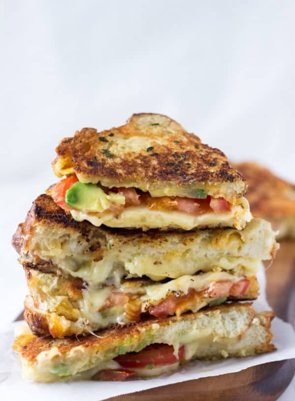 avocado tomato grilled cheese sandwich