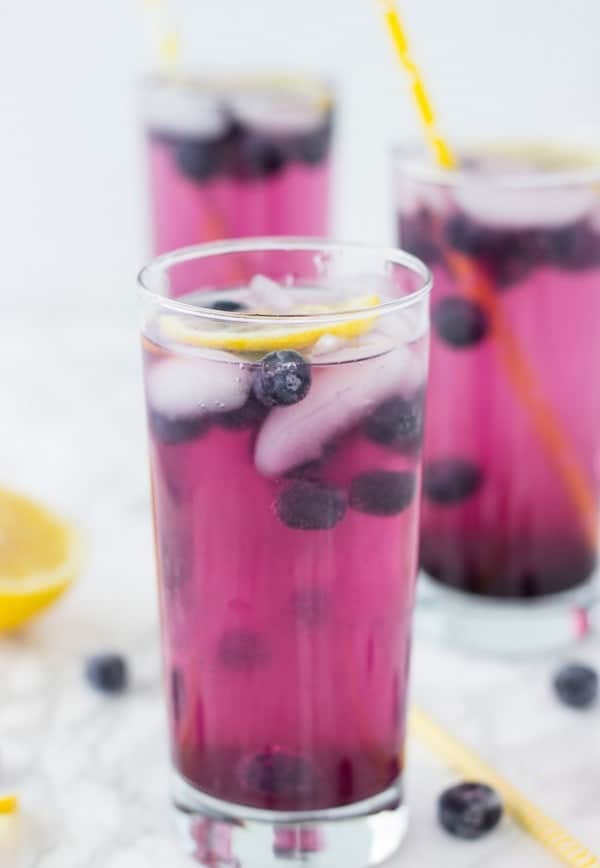 This Sparkling Blueberry Lemonade recipe is an easy refreshing fruity lemonade that will keep you cool all summer long.