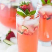 Strawberry Cucumber Limeade- refreshing sparkling lemonade