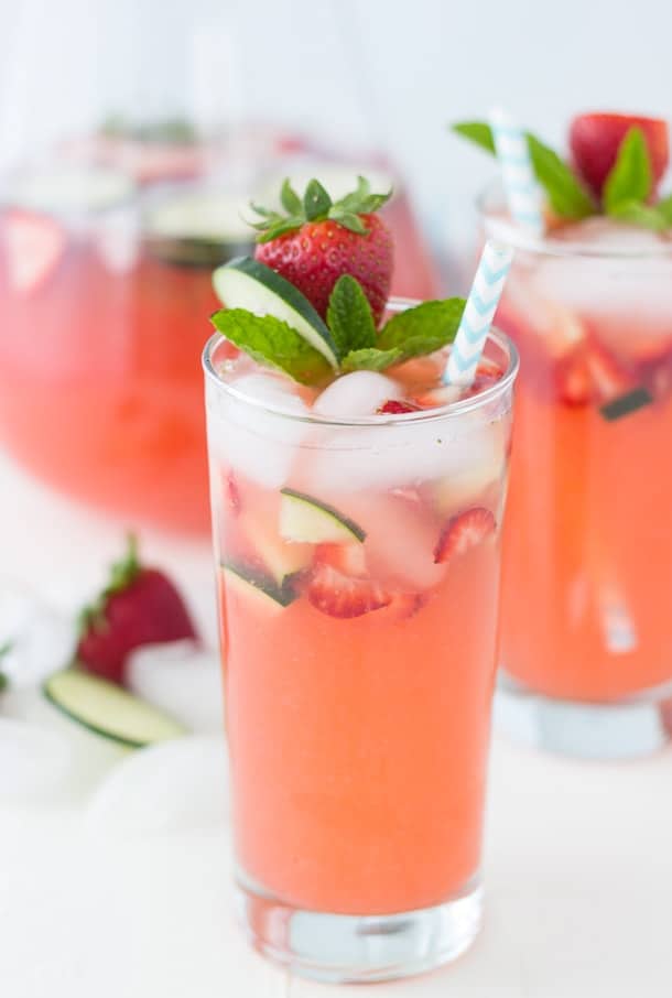 Strawberry Limeade Rum Punch, Pitcher Cocktail