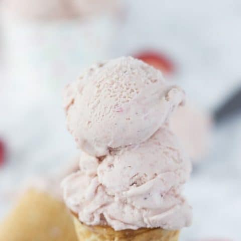 Roasted Strawberry and Lavender Ice Cream