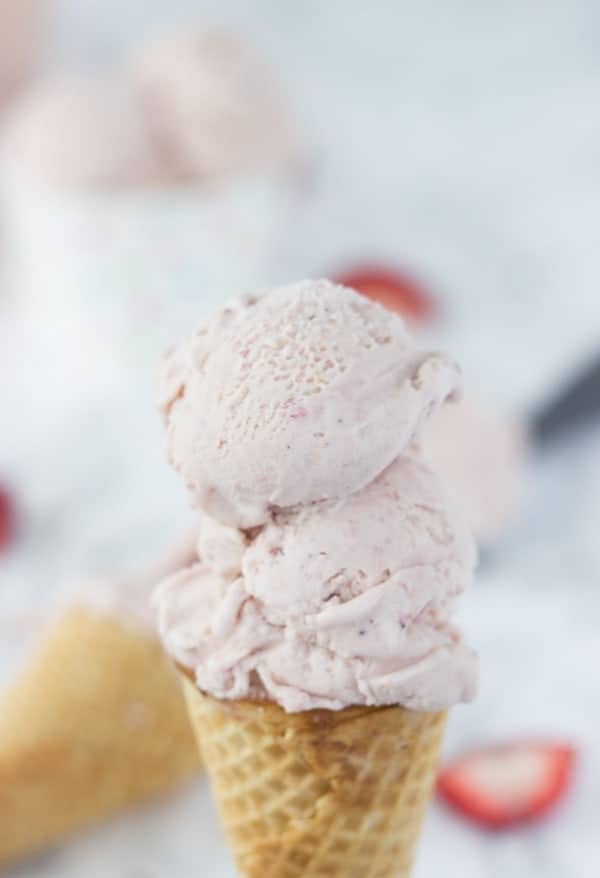 Roasted Strawberry and Lavender Ice Cream