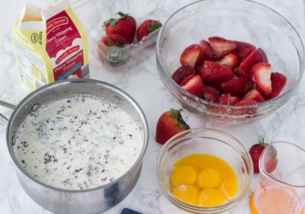 Roasted Strawberry and Lavender Ice Cream