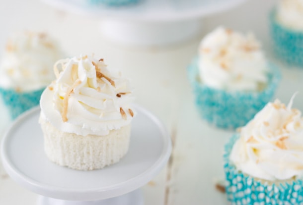 Coconut Angel Food Cupcakes