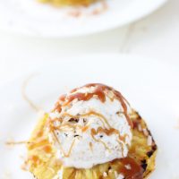 Grilled Pineapple with Coconut Ice Cream and Caramel