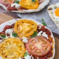 Grilled Tomato Goat Cheese Pizzas