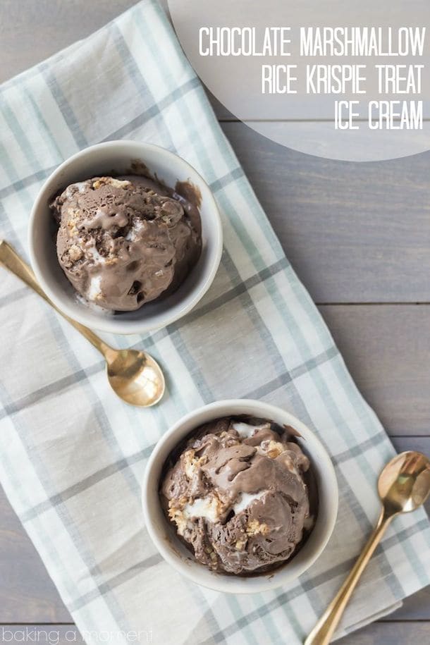 Chocolate Marshmallow Rice Krispie Treat Ice Cream