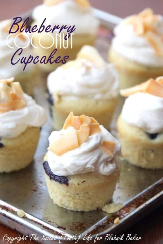 These Mini Blueberry Coconut Cupcakes are dairy free, delicious and bursting with fresh blueberries. 