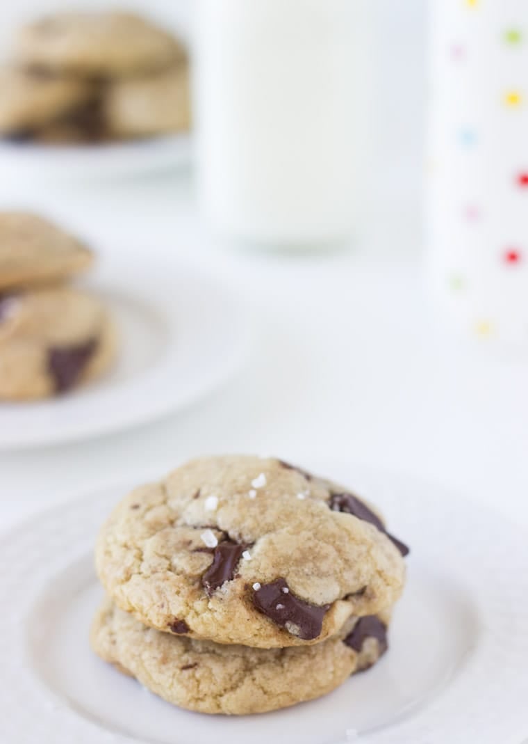 Coconut Chocolate Chunk Cookies - thick and chewy dairy-free cookies