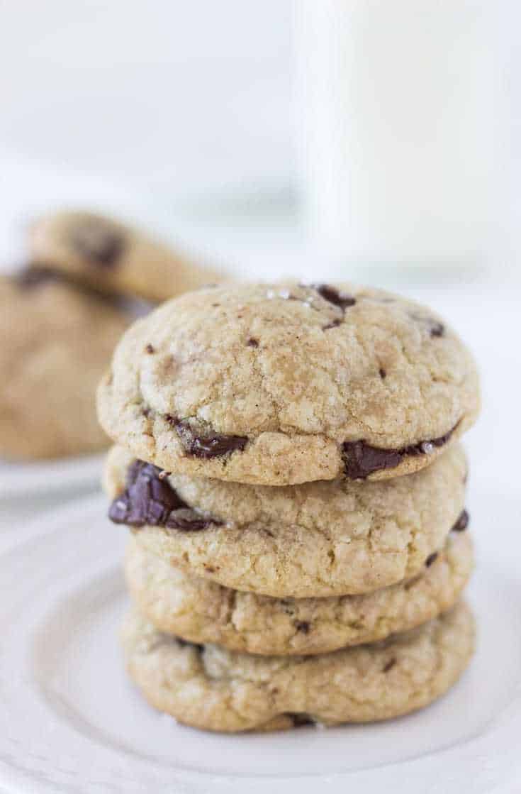 Coconut Chocolate Chunk Cookies - thick and chewy dairy-free cookies