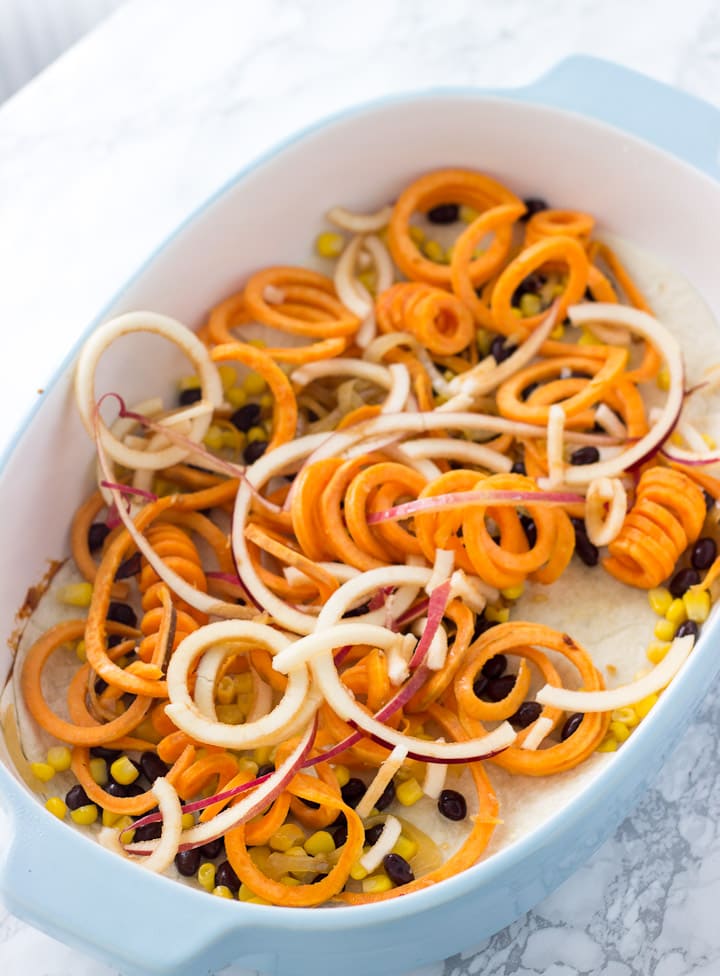 Spiralized Sweet Potato Salad