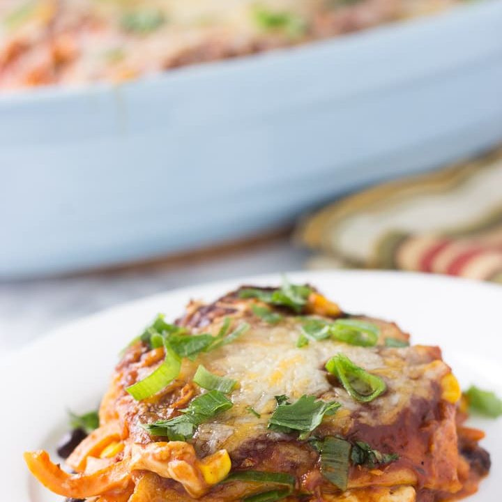 Spiralized Sweet Potato and Apple Enchilada