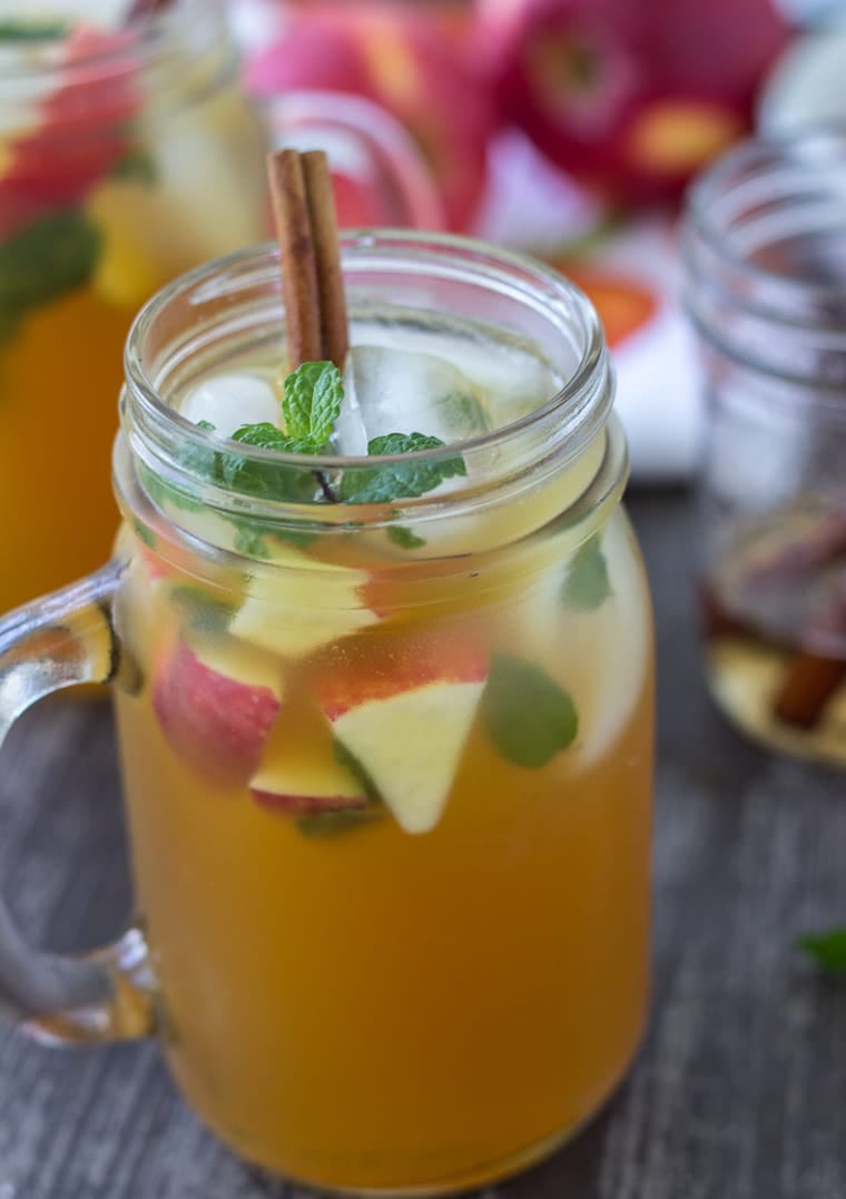 This apple cider mojito is a fall spin on a classic cocktail recipe that will keep you warm during those chilly days! 