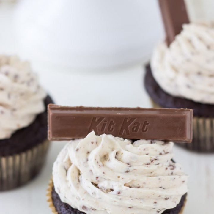 Kit Kat Cupcakes - Crumbs and Corkscrews