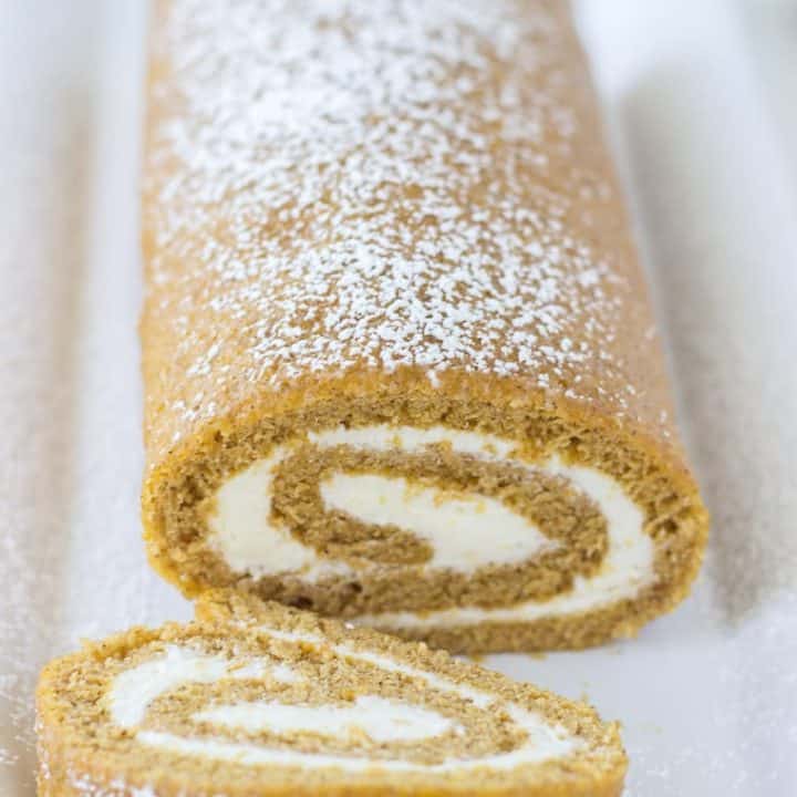 Pumpkin Roll Cake with Ginger Buttercream