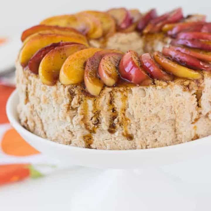 Cinnamon Angel Food Cake with Caramelized Apples