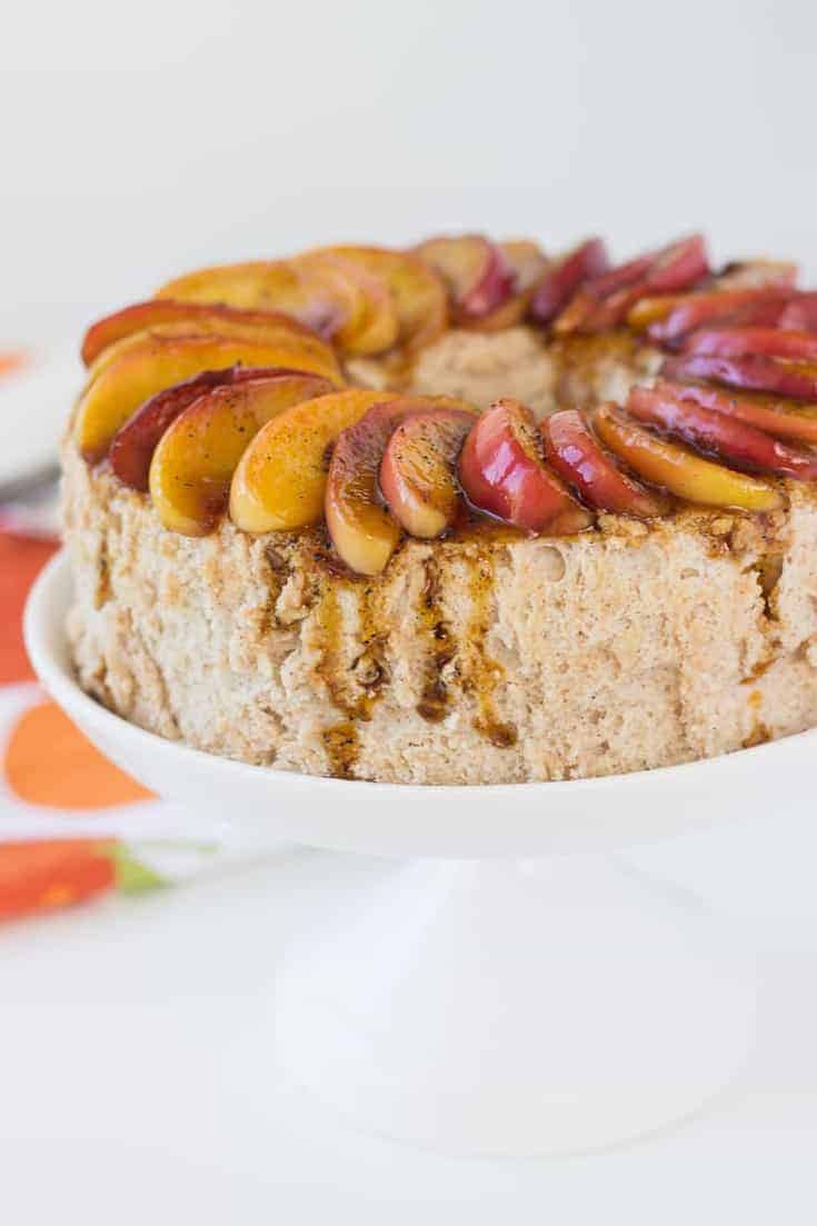 Cinnamon Angel Food Cake - a light and fluffy angel food cake with apples!