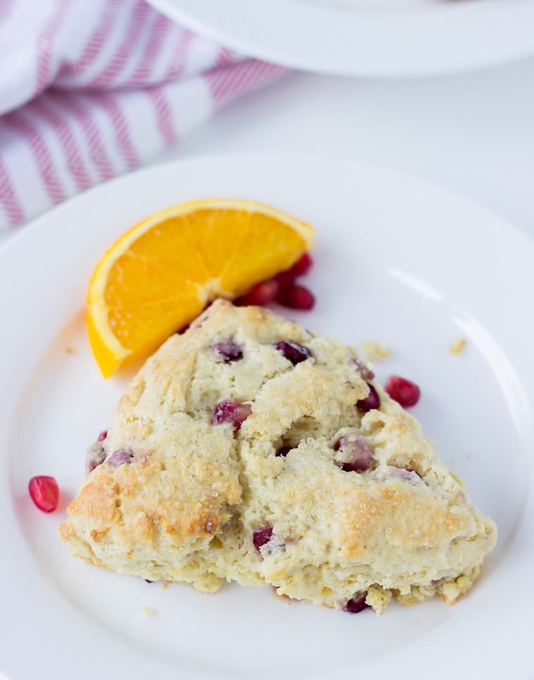 Pomegranate Orange Scones - a buttery, soft and winter scone. 