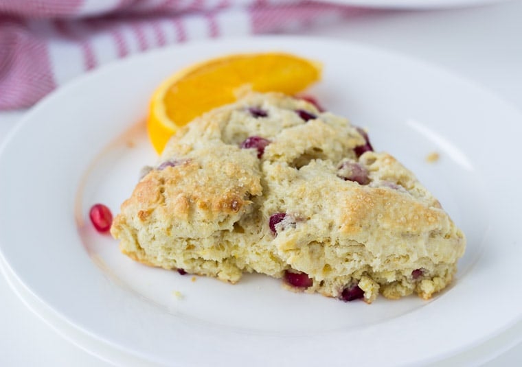 Pomegranate Orange Scones - a buttery, soft and winter scone. 