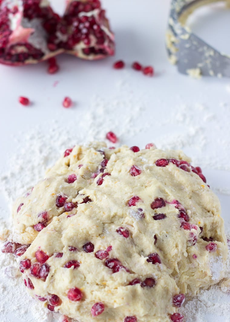 Pomegranate Orange Scones - a buttery, soft and winter scone. 