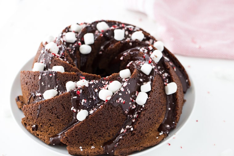 A decadent peppermint hot chocolate bundt cake this is winter perfect and a holiday season delight. 