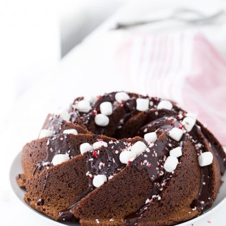 Peppermint Hot Chocolate Bundt Cake