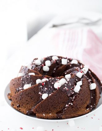 Peppermint Hot Chocolate Bundt Cake