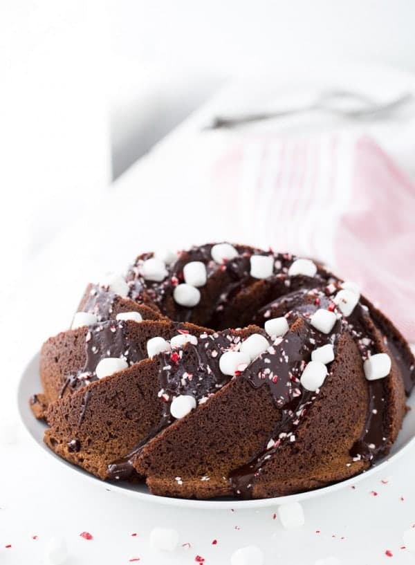 Peppermint Hot Chocolate Bundt Cake