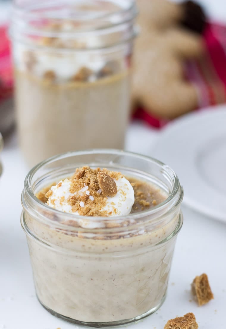 This gingerbread pots de creme combines seasonal flavors of ginger, cinnamon and nutmeg with butterscotch and bourbon with a dash of smoky sea salt to come together in a silky, creamy and perfectly spiced custard.
