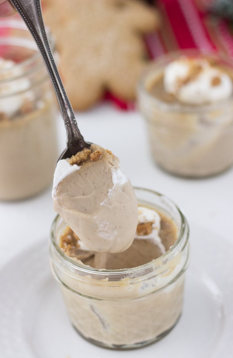 This gingerbread pots de creme combines seasonal flavors of ginger, cinnamon and nutmeg with butterscotch and bourbon with a dash of smoky sea salt to come together in a silky, creamy and perfectly spiced custard.