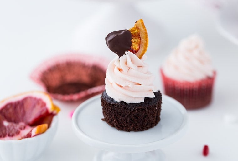 Blood Orange Chocolate Cupcakes