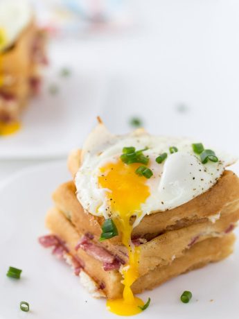 Cheddar and bacon waffles