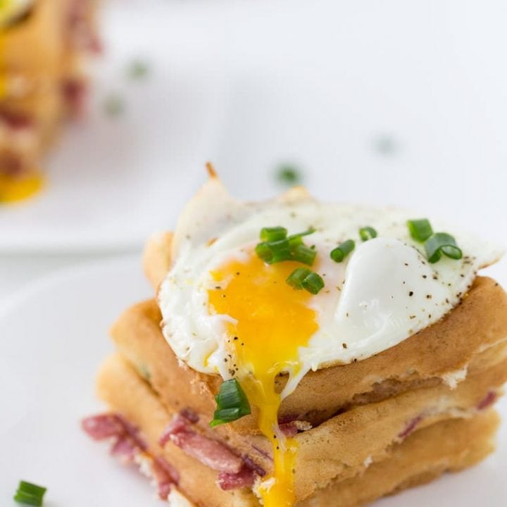 Cheddar and bacon waffles