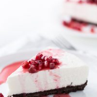 Greek Yogurt Cheesecake with Pomegranate Syrup