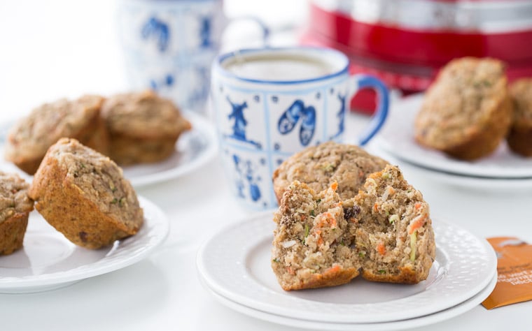 skinny zucchini carrot muffins