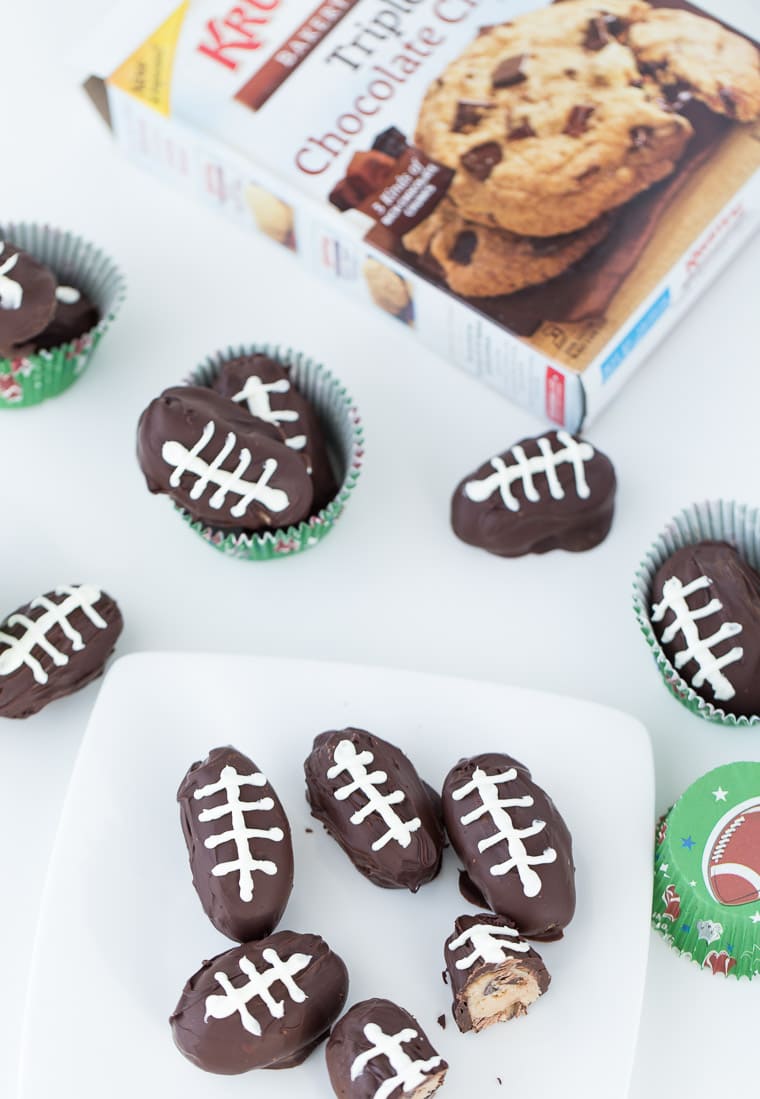 These football chocolate chunk cookie dough truffles are easy, delicious and perfect for the Big Game!