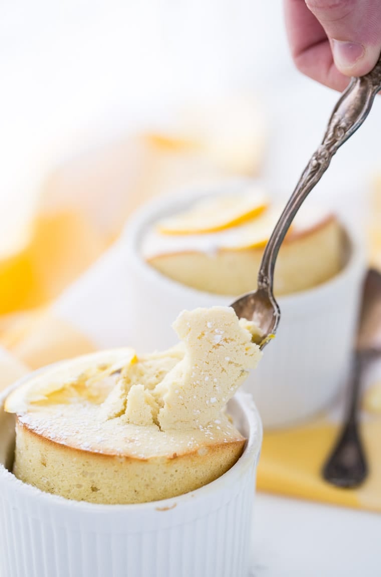 This Meyer Lemon Souffle is rich and gooey with bursts of sweet, tangy meyer lemon juice!