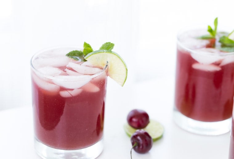 This homemade sparkling cherry limeade recipe has a subtle hint of almond and is perfect for any summer BBQ or picnic. 