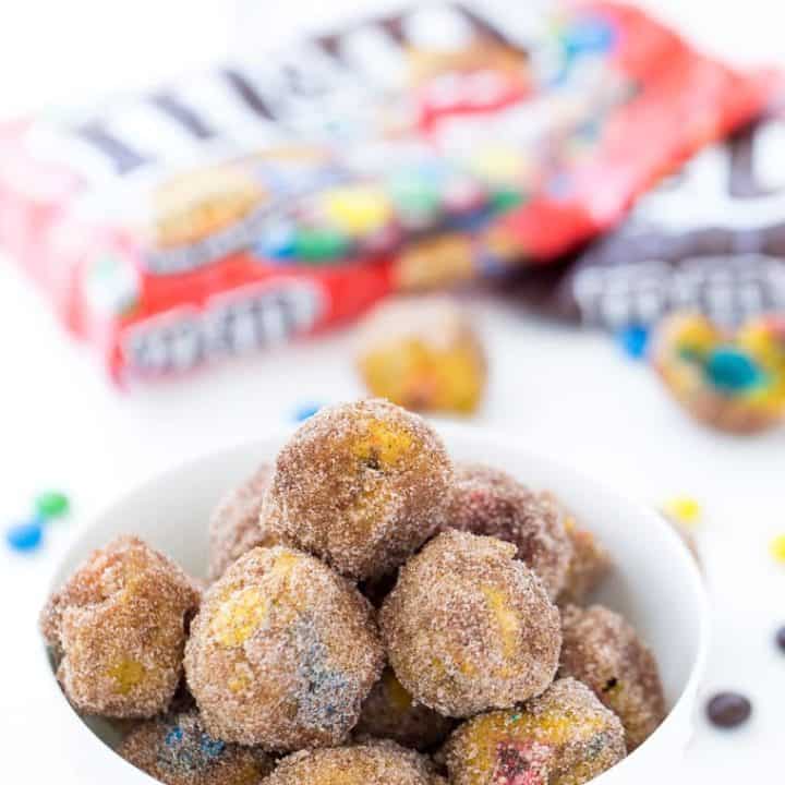 Pumpkin Spice Donut Holes with M&Ms