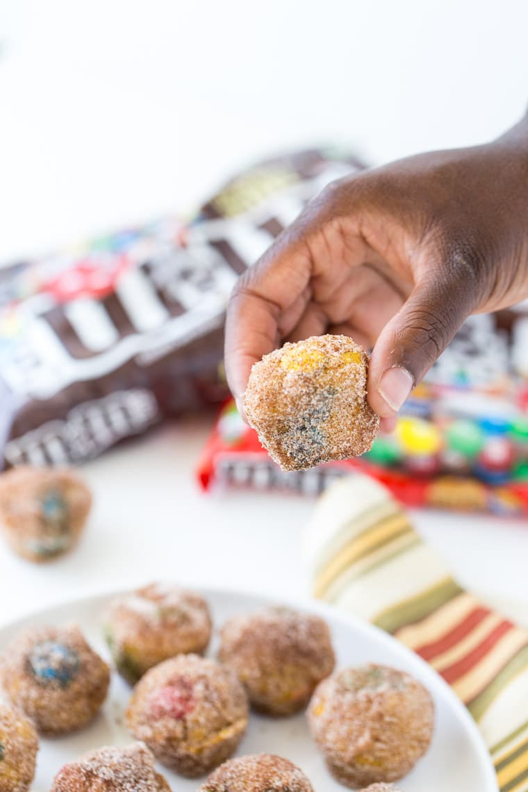 Easy after-school baked pumpkin spice donut holes.