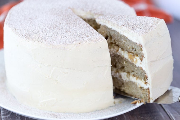 Apple Cider Cake with Malted Vanilla Frosting