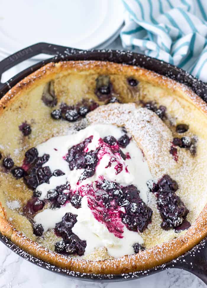 Blueberry Dutch Baby Oven Pancake - 31 Daily