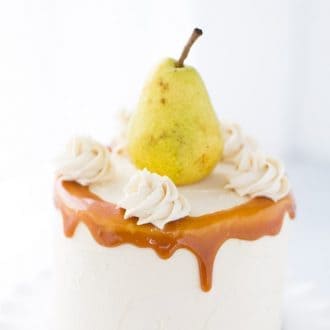 Spiced Pear Cake with Honey Caramel Frosting