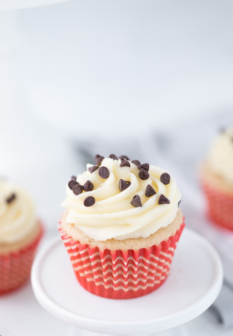 These cannoli cupcakes are lightly sweet, light and have a slight touch of cinnamon. 